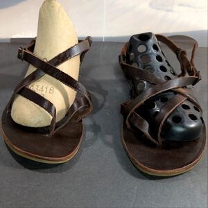 Brown Leather Strappy Sandals